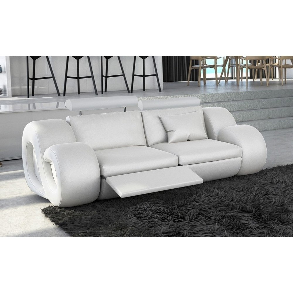 Canapé 2 places en cuir supérieur luxe haut de gamme italien MONRELAX, blanc Canapé 2 places en cuir supérieur luxe haut de gamme italien MONRELAX, blanc