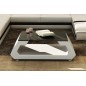 Table basse design ALMA, blanc, 140×70×45 cm