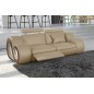 Canapé 2 places en cuir supérieur luxe haut de gamme italien MONRELAX, beige et chocolat