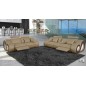 Canapé 3 places en cuir supérieur luxe haut de gamme italien MONRELAX, beige et chocolat