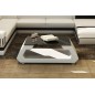 Table basse design ALMA, blanc, 140×70×45 cm
