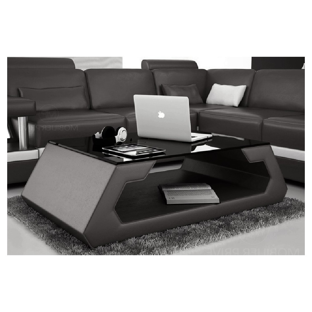 Table basse design ALMA, noir, 140×70×45 cm