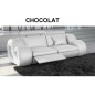 Canapé 3 places en cuir supérieur luxe haut de gamme italien MONRELAX, Coloris: CHOCOLAT N°535 uni