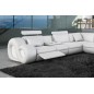 Canapé d'angle en cuir italien 7 places LOVE, blanc, angle gauche