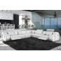 Canapé d'angle en cuir italien 7 places LOVE, blanc, angle droit