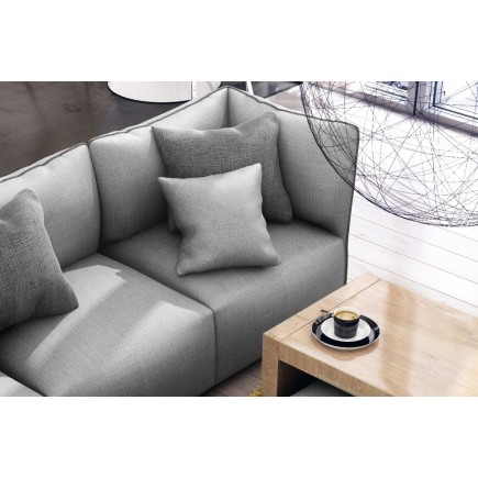 Canapé modulable d'angle en tissu MODULA, gris