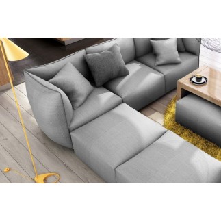 Canapé modulable d'angle en tissu MODULA, gris
