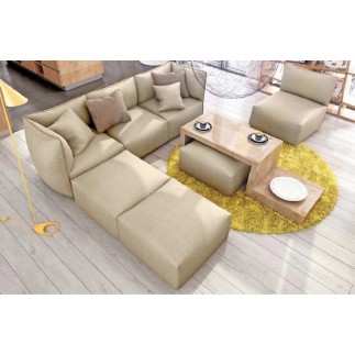 Canapé modulable d'angle en tissu MODULA, beige clair