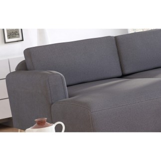 Canapé d'angle en tissu de qualité CASTEL, gris