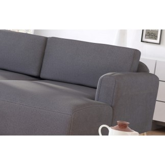 Canapé d'angle en tissu de qualité CASTEL, gris