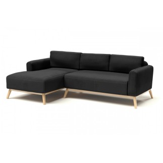 Canapé d'angle en tissu de qualité CASTEL, anthracite