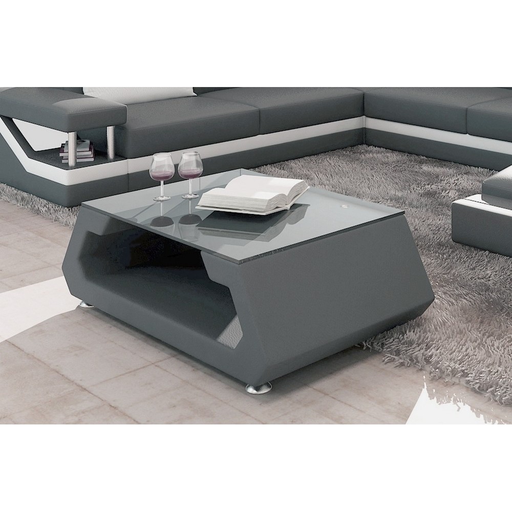 Table basse design ALMA, gris foncé, 140×70×45 cm