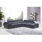 Canapé d'angle en cuir luxe italien 5/6 places BELISSIMO, noir, angle droit Canapé d'angle en cuir luxe italien 5/6 places BELISSIMO, noir, angle droit