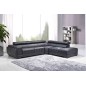 Canapé d'angle en cuir luxe italien 5/6 places BELISSIMO, noir, angle droit Canapé d'angle en cuir luxe italien 5/6 places BELISSIMO, noir, angle droit