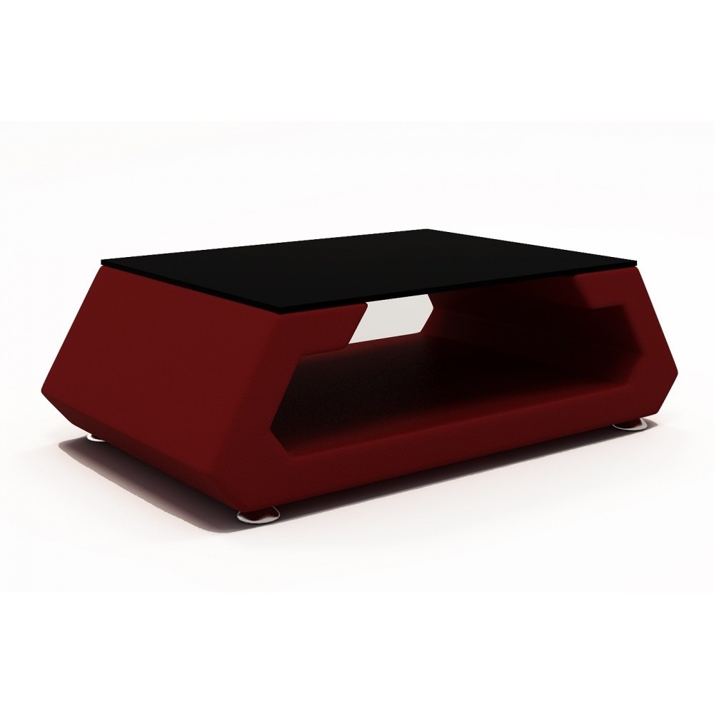 Table basse design ALMA, bordeaux, 140×70×45 cm