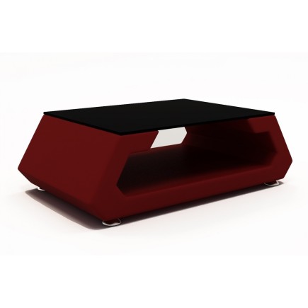 Table basse design ALMA, bordeaux.