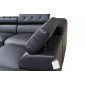 Canapé d'angle en cuir luxe italien 5/6 places BELISSIMO, noir, angle droit Canapé d'angle en cuir luxe italien 5/6 places BELISSIMO, noir, angle droit
