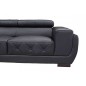Canapé d'angle en cuir luxe italien 5/6 places BELISSIMO, noir, angle gauche