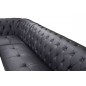 Canapé d'angle en cuir luxe italien 5/6 places BELISSIMO, noir, angle gauche
