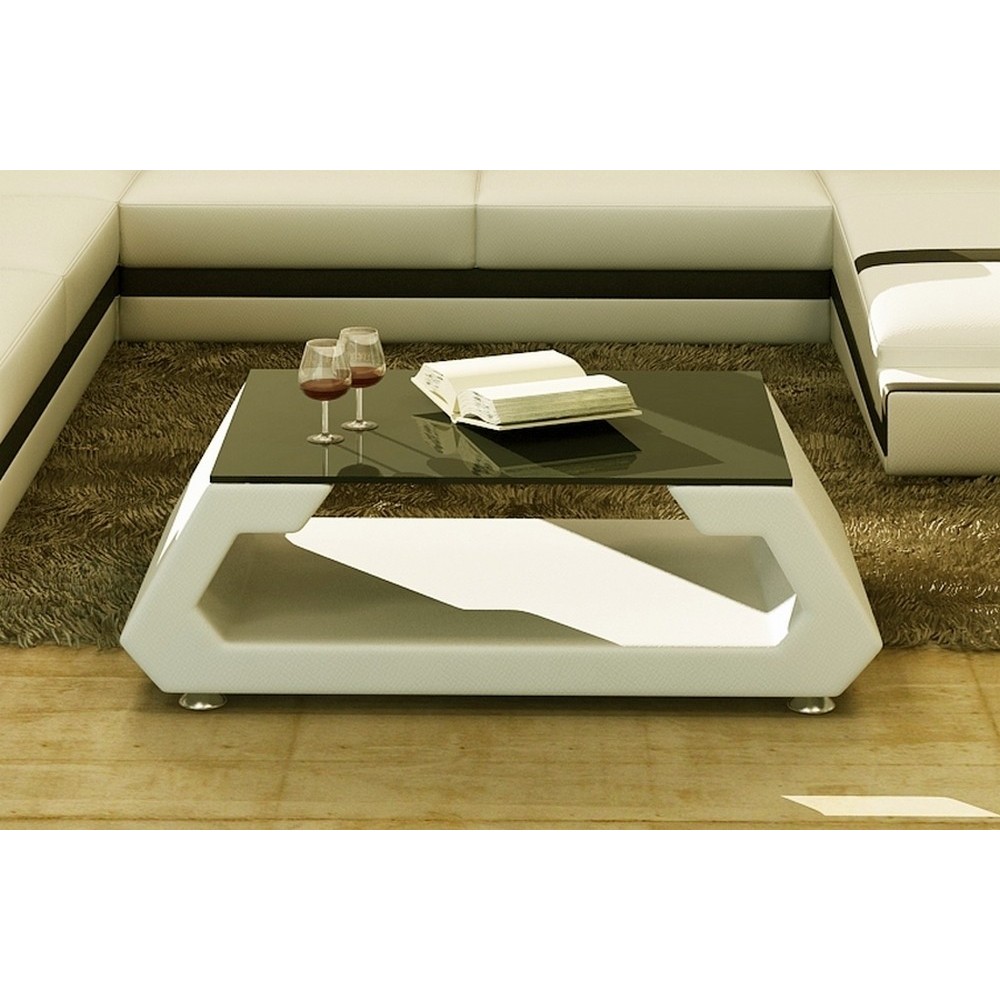 Table basse design ALMA, écrue, 140×70×45 cm
