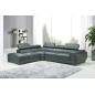 Canapé d'angle en cuir luxe italien 5/6 places BELISSIMO, gris foncé, angle gauche Canapé d'angle en cuir luxe italien 5/6 places BELISSIMO, gris foncé, angle gauche