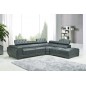 Canapé d'angle en cuir luxe italien 5/6 places BELISSIMO, gris foncé, angle droit Canapé d'angle en cuir luxe italien 5/6 places BELISSIMO, gris foncé, angle droit
