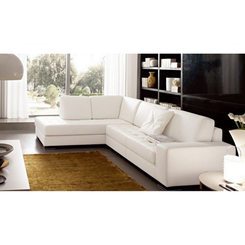 - Canapé d'angle DIVANO en cuir italien vachette de qualité, Blanc, angle gauche, 4/5 places - Canapé d'angle DIVANO en cuir italien vachette de qualité, Blanc, angle gauche, 4/5 places