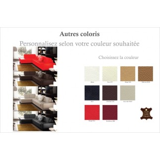 Canapé d'angle DIVANO en cuir italien vachette de qualité, couleur personnalisée