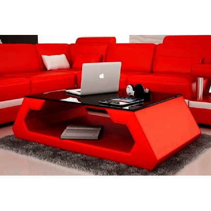 Table basse design ALMA, rouge