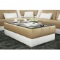 Table basse design ZEINA, beige et blanc, 120×70×42 cm