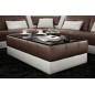 Table basse design ZEINA, beige et blanc, 120×70×42 cm