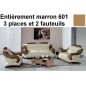 Ensemble composé d'un canapé 3 places et de 2 fauteuils en cuir supérieur luxe italien vachette Venesetti, VILLA, marron 601 / m Ensemble composé d'un canapé 3 places et de 2 fauteuils en cuir supérieur luxe italien vachette Venesetti, VILLA, marron 601 / m