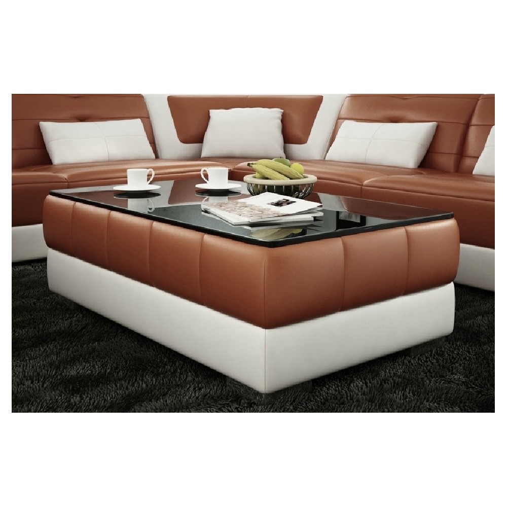 Table basse design ZEINA, marron, 120×70×42 cm