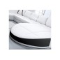 Canapé d'angle en cuir italien 7/8 places OSCAR NAPLES, blanc et noir, angle gauche Canapé d'angle en cuir italien 7/8 places OSCAR NAPLES, blanc et noir, angle gauche
