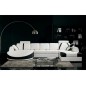 Canapé d'angle en cuir italien 7/8 places OSCAR NAPLES, blanc et noir, angle droit