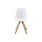 Lot de 2 chaises design blanches avec pieds en bois, DIXONA