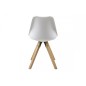 Lot de 2 chaises design blanches avec pieds en bois, DIXONA