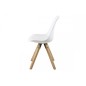 Lot de 2 chaises design blanches avec pieds en bois, DIXONA