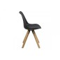 Lot de 2 chaises design noires avec pieds en bois, DIXONA