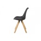 Lot de 2 chaises design noires avec pieds en bois, DIXONA