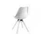 Lot de 2 chaises design blanches avec pieds en bois peints en blanc, MIXITA
