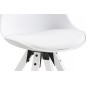 Lot de 2 chaises design blanches avec pieds en bois peints en blanc, MIXITA