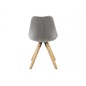 Lot de 2 chaises design tissu gris clair avec pieds en bois, DIZINA
