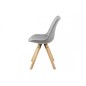 Lot de 2 chaises design tissu gris clair avec pieds en bois, DIZINA