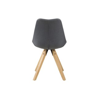 Lot de 2 chaises design tissu gris foncé avec pieds en bois, DIZINA