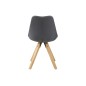 Lot de 2 chaises design tissu gris foncé avec pieds en bois, DIZINA