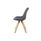 Lot de 2 chaises design tissu gris foncé avec pieds en bois, DIZINA