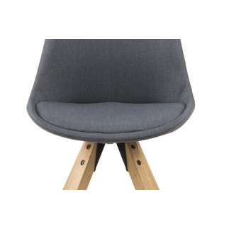 Lot de 2 chaises design tissu gris foncé avec pieds en bois, DIZINA