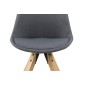 Lot de 2 chaises design tissu gris foncé avec pieds en bois, DIZINA