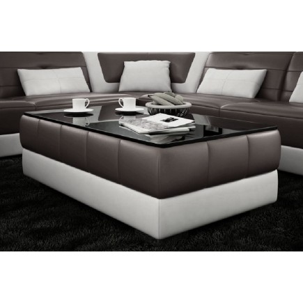 Table basse design ZEINA, noir et blanc.